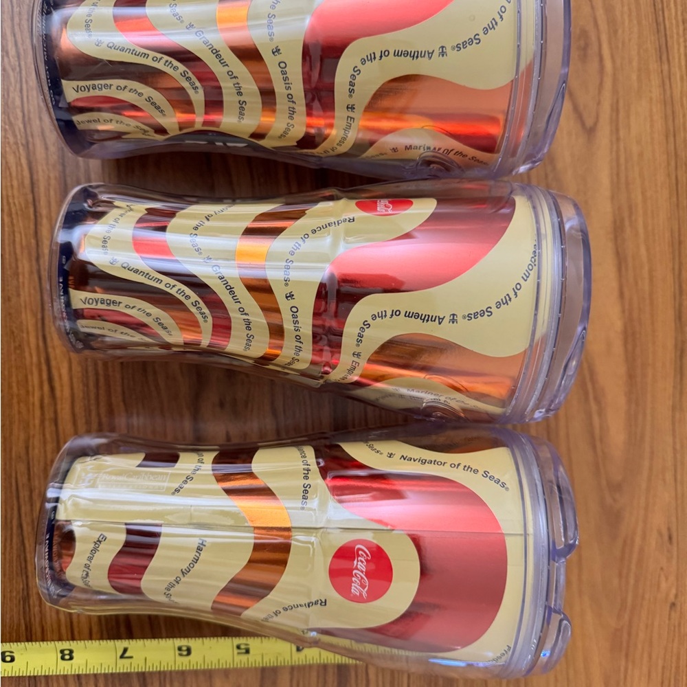 Lot Of Three Royal Caribbean Cruise Line Coca-Cola insulated drink Tumblers new